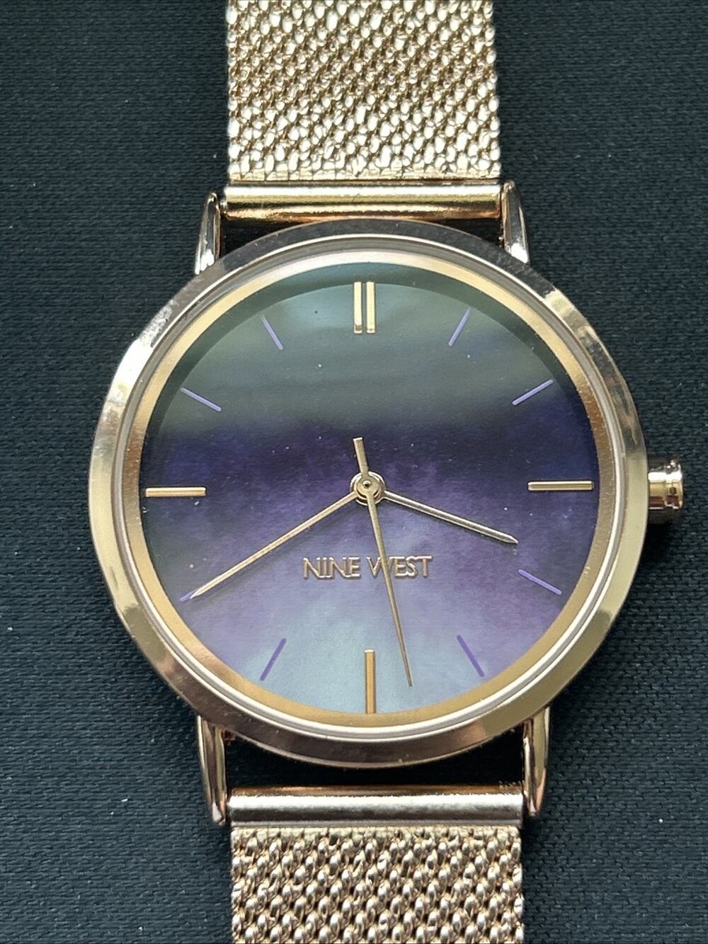 Nine West Rose Gold Tone Purple Dial Women’s Quartz Watch